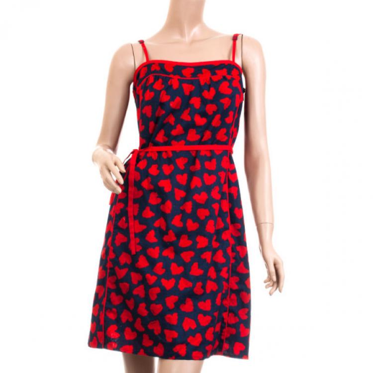 Pre Owned Marc by Marc Jacobs Navy/Red 'Wild at Heart' Printed Dress M