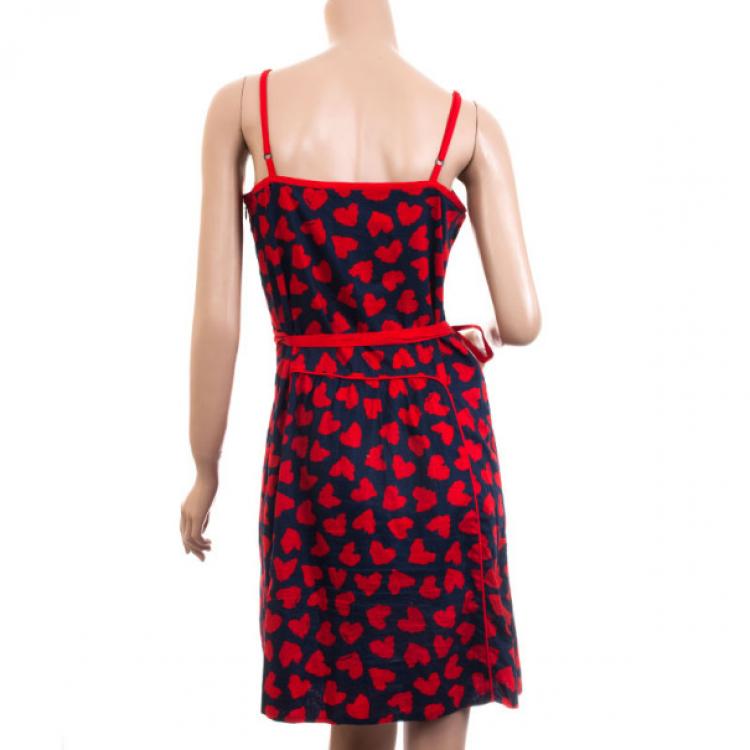 Pre Owned Marc by Marc Jacobs Navy/Red 'Wild at Heart' Printed Dress M