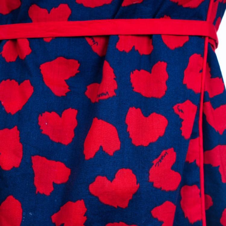 Pre Owned Marc by Marc Jacobs Navy/Red 'Wild at Heart' Printed Dress M