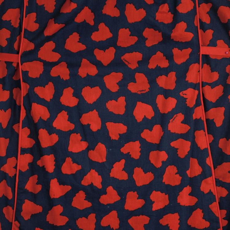 Pre Owned Marc by Marc Jacobs Navy/Red 'Wild at Heart' Printed Dress M
