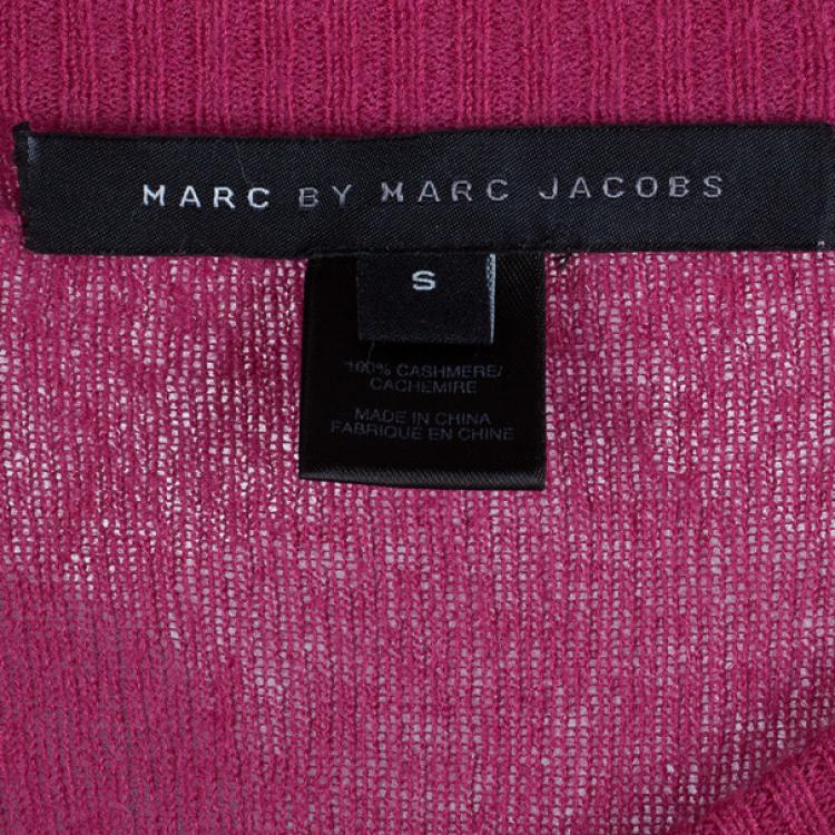 Pre Owned Marc by Marc Jacobs Pink Button Down Cashmere Cardigan S