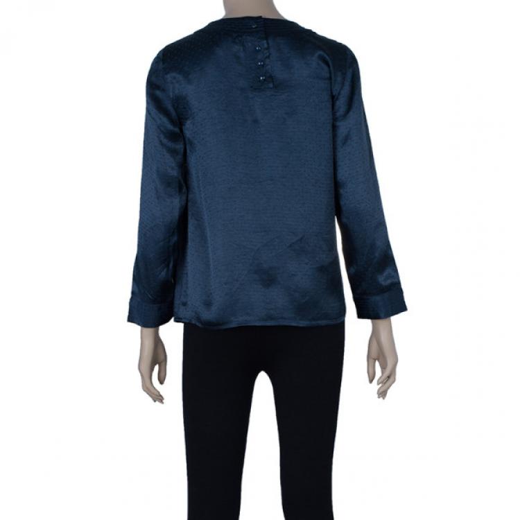 Pre Owned Marc by Marc Jacobs Black Silk Bow Top S