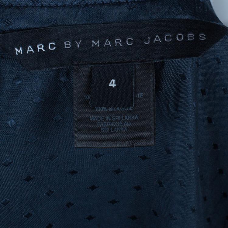 Pre Owned Marc by Marc Jacobs Black Silk Bow Top S