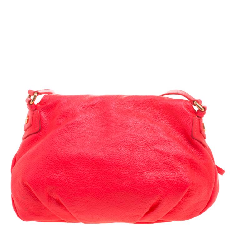 Pre Owned Marc by Marc Jacobs Neon Red Leather Classic Q Natasha Crossbody Bag