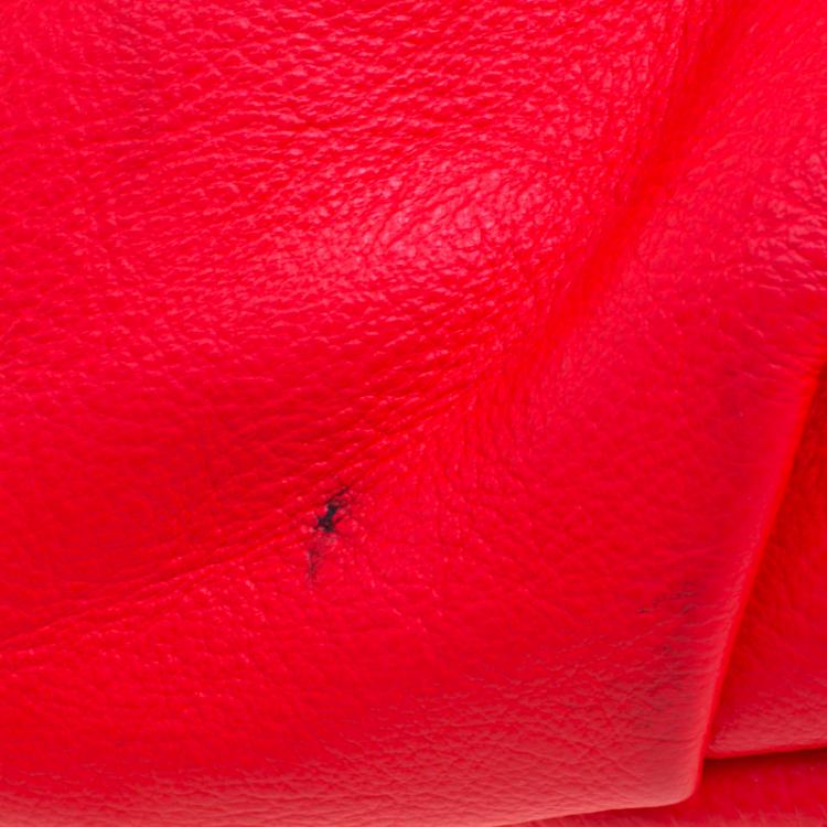 Pre Owned Marc by Marc Jacobs Neon Red Leather Classic Q Natasha Crossbody Bag