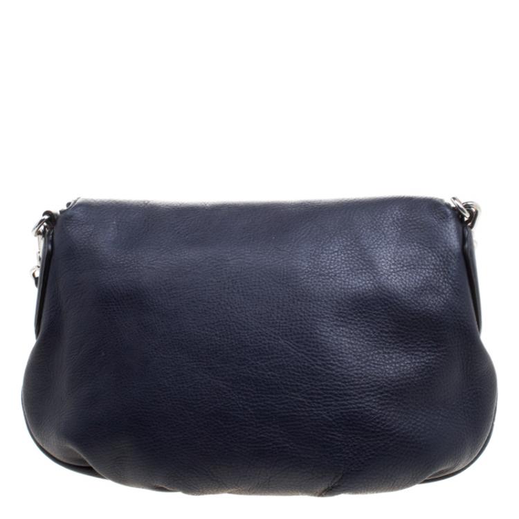 Pre Owned Marc by Marc Jacobs Navy Blue Leather Classic Q Natasha Crossbody Bag