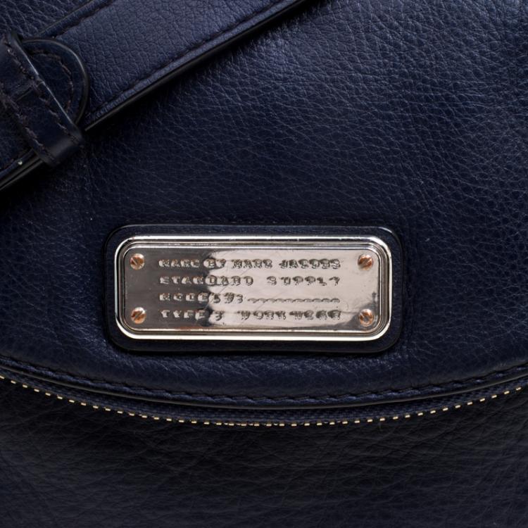 Pre Owned Marc by Marc Jacobs Navy Blue Leather Classic Q Natasha Crossbody Bag