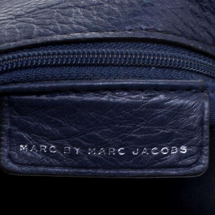 Pre Owned Marc by Marc Jacobs Navy Blue Leather Classic Q Natasha Crossbody Bag
