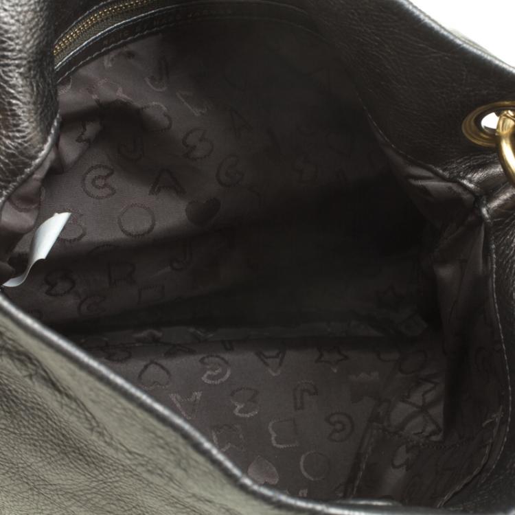 Pre Owned Marc by Marc Jacobs Metallic Grey Leather Classic Q Hillier Hobo