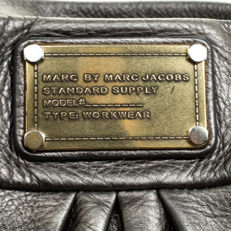 Pre Owned Marc by Marc Jacobs Metallic Grey Leather Classic Q Hillier Hobo