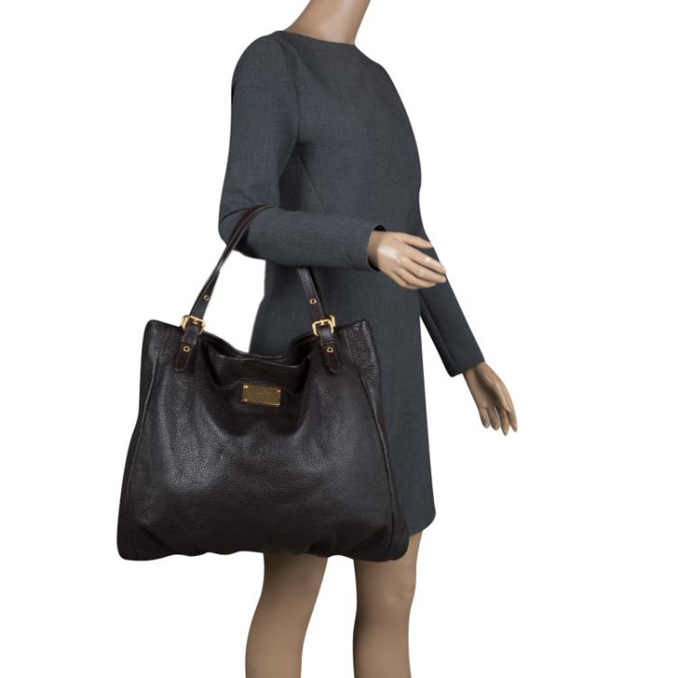 Pre Owned Marc by Marc Jacobs Dark Brown Leather Classic Q Shopgirl Tote