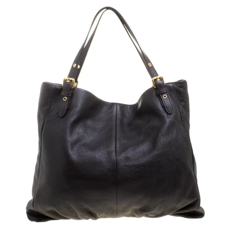 Pre Owned Marc by Marc Jacobs Dark Brown Leather Classic Q Shopgirl Tote