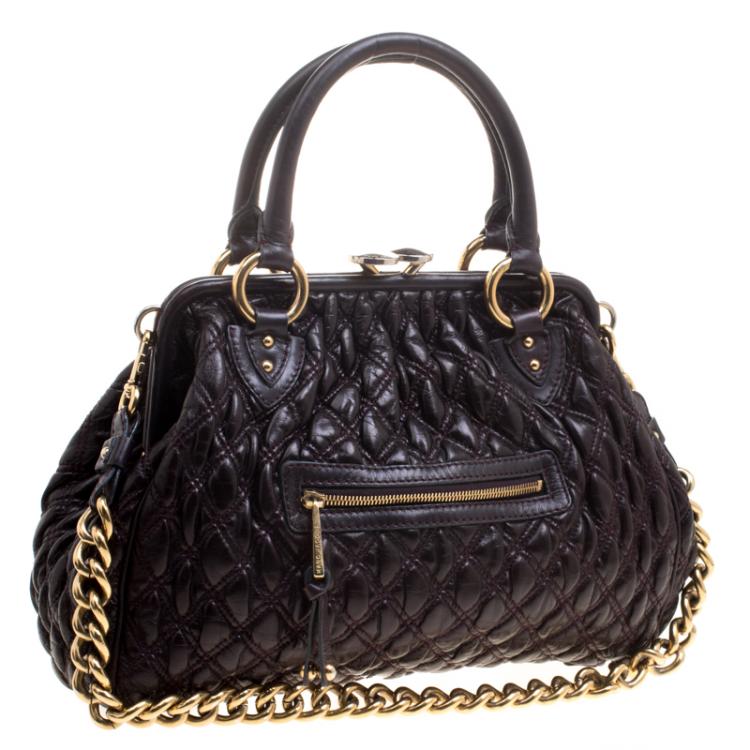 Pre Owned Marc Jacobs Dark Burgundy Leather Stam Shoulder Bag