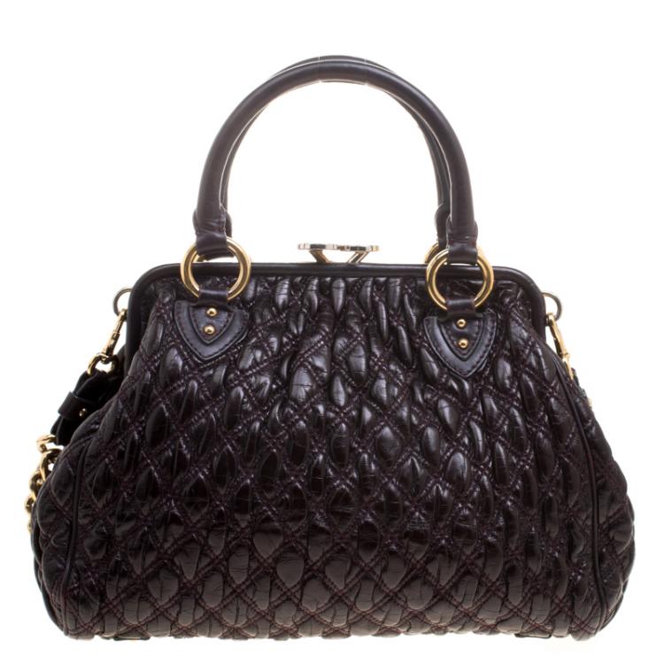 Pre Owned Marc Jacobs Dark Burgundy Leather Stam Shoulder Bag