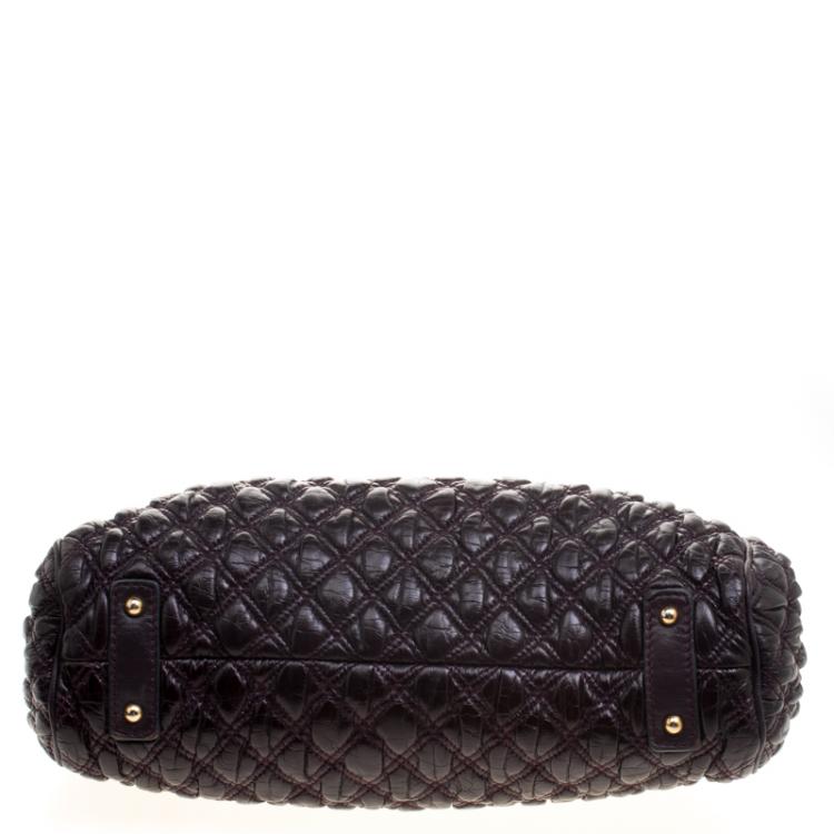 Pre Owned Marc Jacobs Dark Burgundy Leather Stam Shoulder Bag