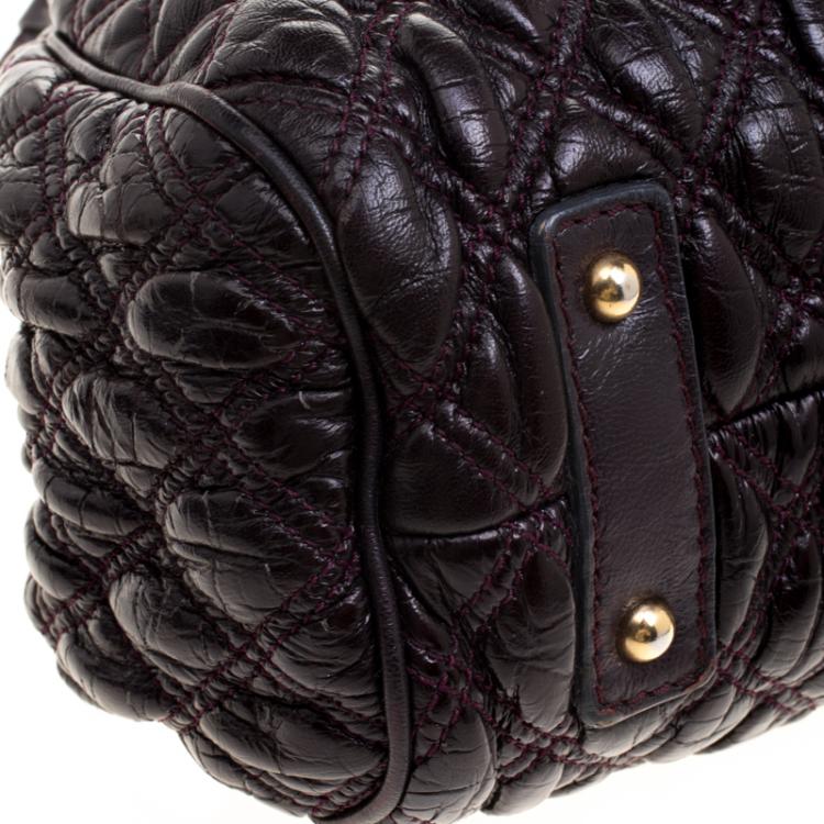 Pre Owned Marc Jacobs Dark Burgundy Leather Stam Shoulder Bag