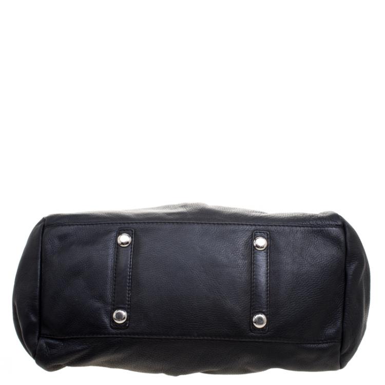 Pre Owned Marc by Marc Jacobs Black Leather Classic Q Groovee Satchel
