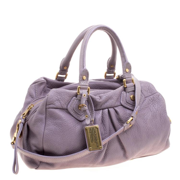 Pre Owned Marc by Marc Jacobs Lilac Leather Classic Q Groove Shoulder Bag