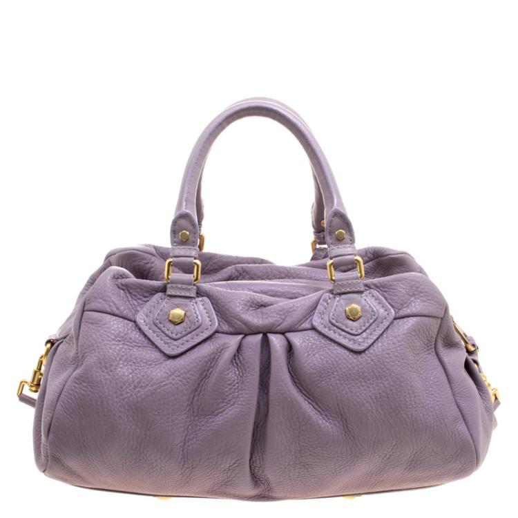 Pre Owned Marc by Marc Jacobs Lilac Leather Classic Q Groove Shoulder Bag