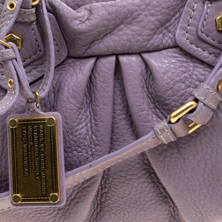 Pre Owned Marc by Marc Jacobs Lilac Leather Classic Q Groove Shoulder Bag