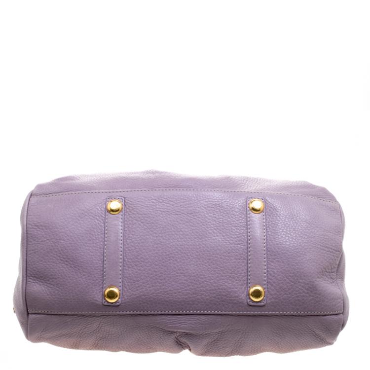 Pre Owned Marc by Marc Jacobs Lilac Leather Classic Q Groove Shoulder Bag