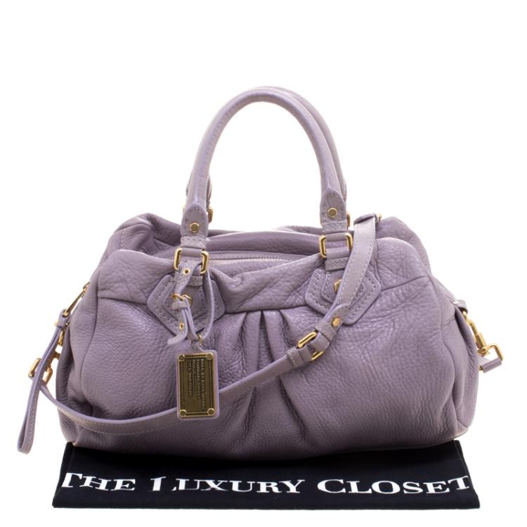 Pre Owned Marc by Marc Jacobs Lilac Leather Classic Q Groove Shoulder Bag