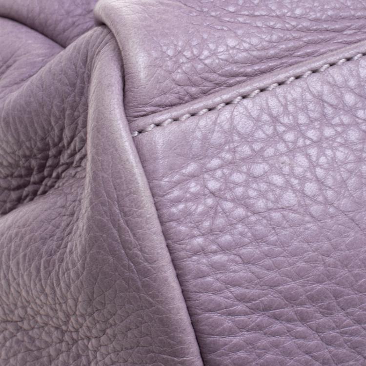 Pre Owned Marc by Marc Jacobs Lilac Leather Classic Q Groove Shoulder Bag