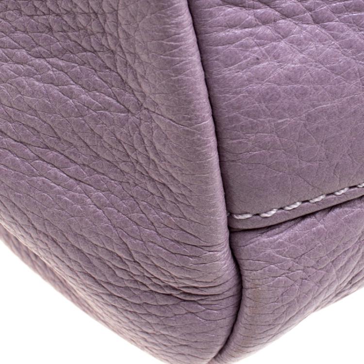 Pre Owned Marc by Marc Jacobs Lilac Leather Classic Q Groove Shoulder Bag