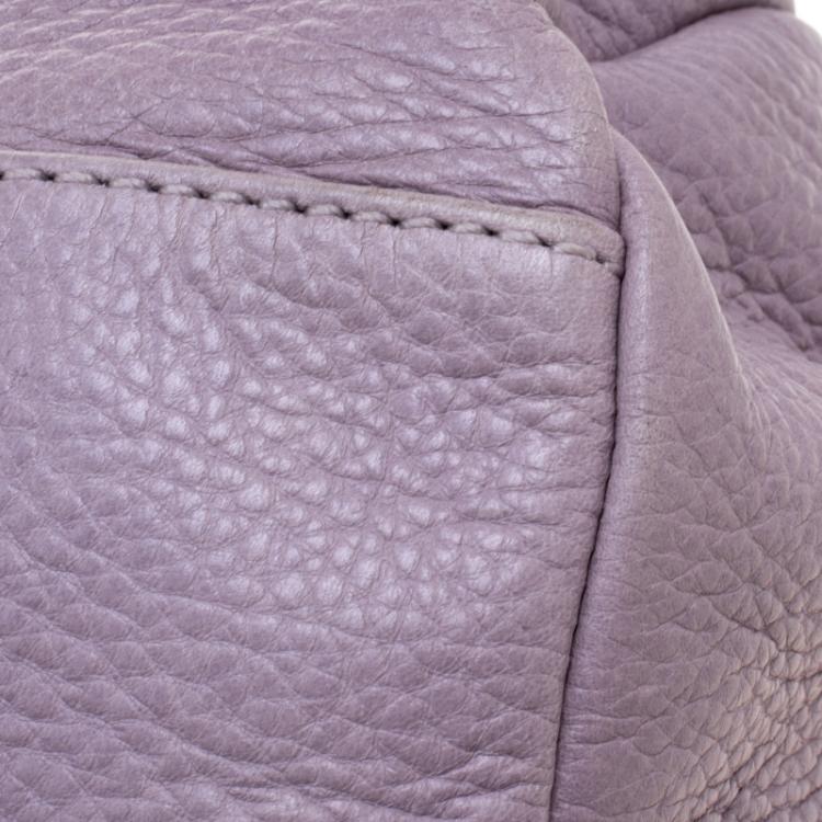 Pre Owned Marc by Marc Jacobs Lilac Leather Classic Q Groove Shoulder Bag
