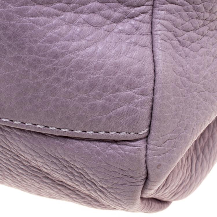 Pre Owned Marc by Marc Jacobs Lilac Leather Classic Q Groove Shoulder Bag
