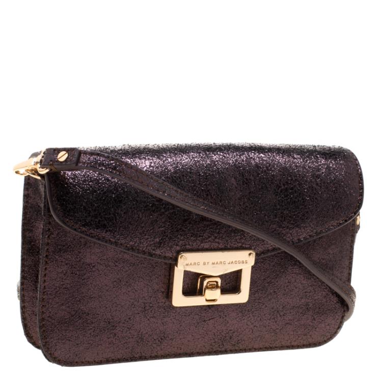 مملوكة مسبقًا Marc By Marc Jacobs Metallic Shimmering Leather Bianca Jane On A Leash Crossbody Bag