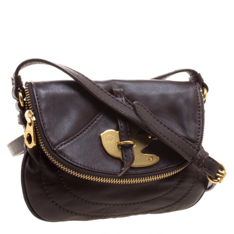 Pre Owned Marc by Marc Jacobs Brown Leather Petal to the Metal Crossbody Bag