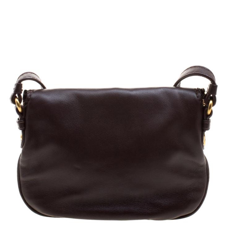 Pre Owned Marc by Marc Jacobs Brown Leather Petal to the Metal Crossbody Bag
