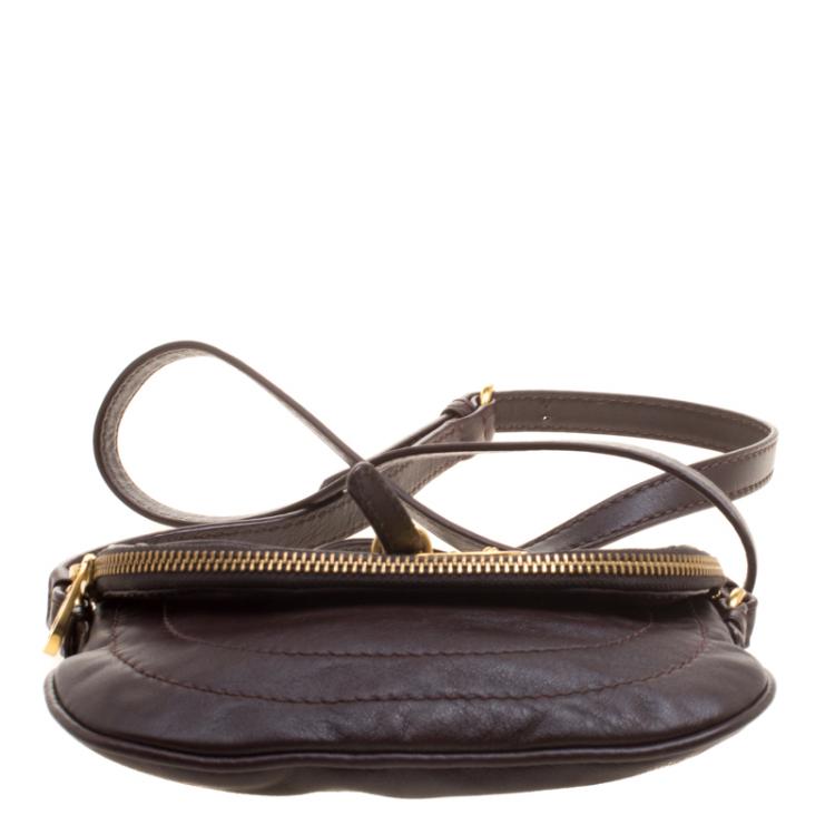Pre Owned Marc by Marc Jacobs Brown Leather Petal to the Metal Crossbody Bag