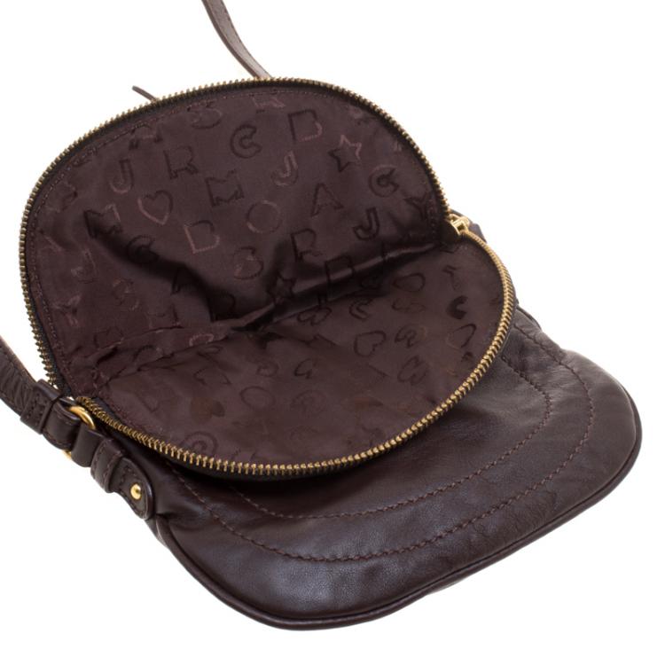 Pre Owned Marc by Marc Jacobs Brown Leather Petal to the Metal Crossbody Bag