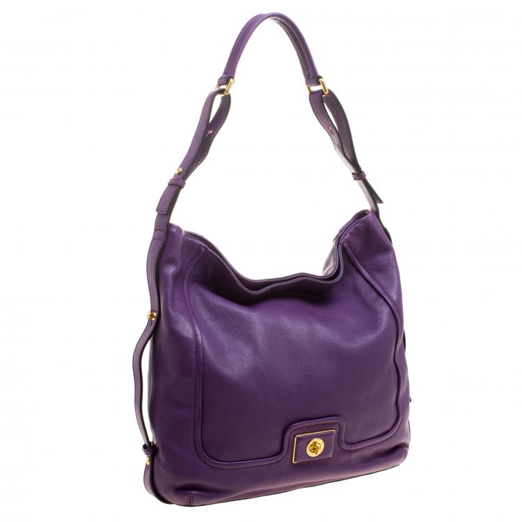 Pre Owned Marc by Marc Jacobs Purple Leather Revolution Hobo