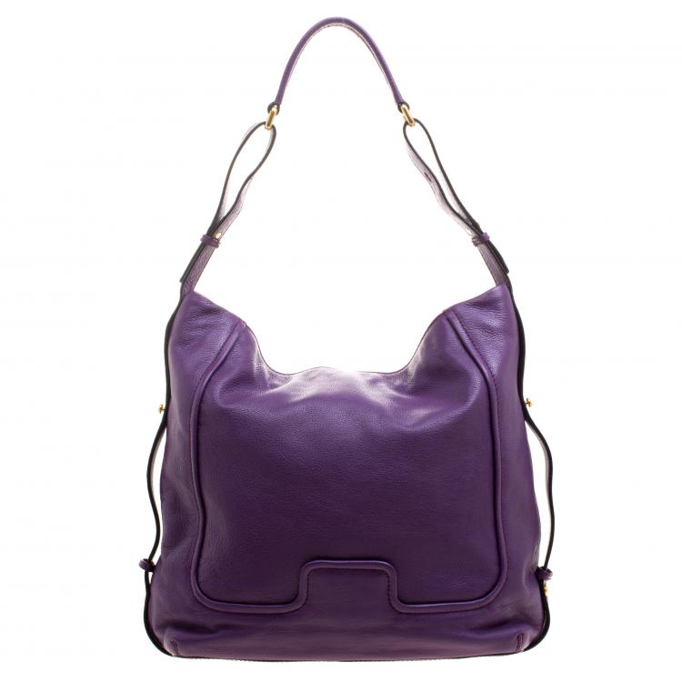 Pre Owned Marc by Marc Jacobs Purple Leather Revolution Hobo