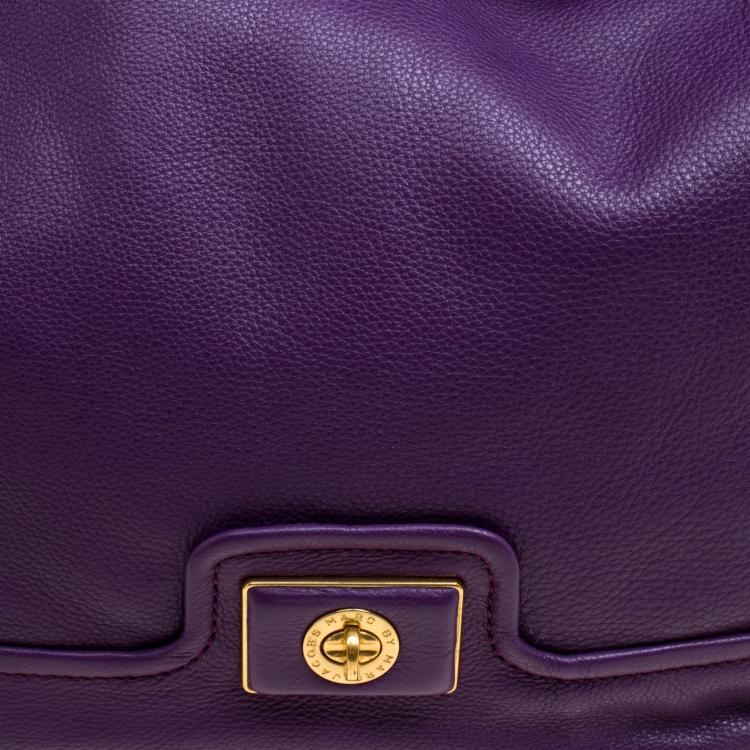 Pre Owned Marc by Marc Jacobs Purple Leather Revolution Hobo