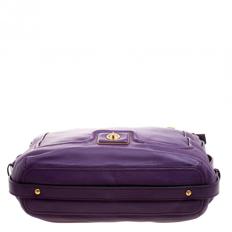 Pre Owned Marc by Marc Jacobs Purple Leather Revolution Hobo