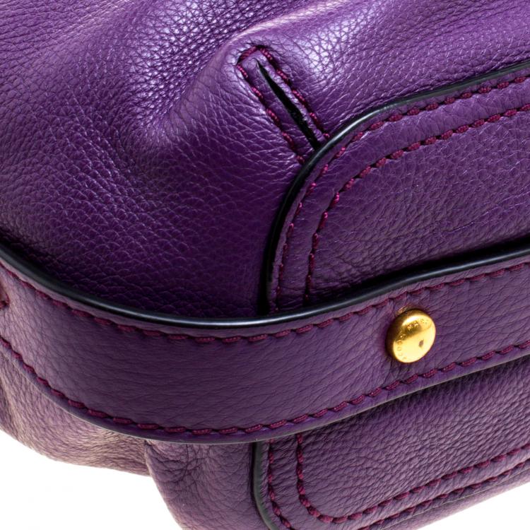 Pre Owned Marc by Marc Jacobs Purple Leather Revolution Hobo