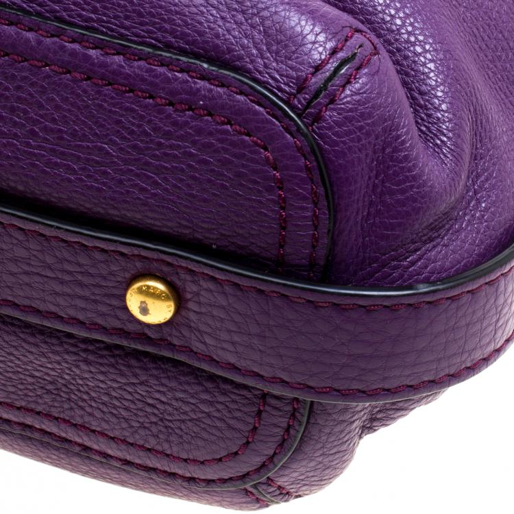 Pre Owned Marc by Marc Jacobs Purple Leather Revolution Hobo