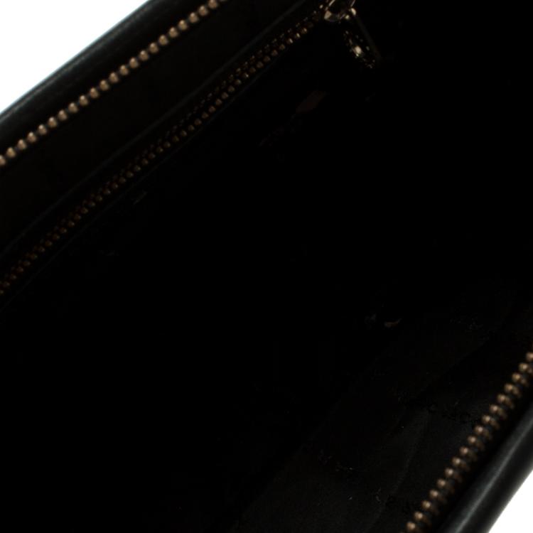 Pre Owned Marc by Marc Jacobs Black/Grey Leather Burg Boxer Clutch