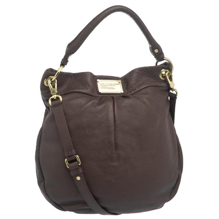 Pre Owned Marc by Marc Jacobs Dark Brown Leather Classic Q Hillier Hobo
