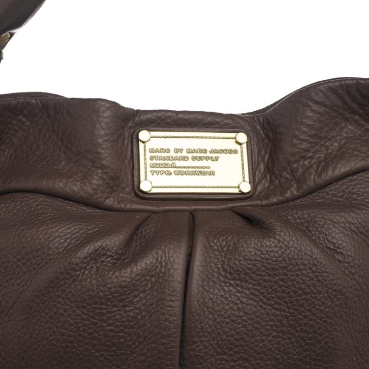 Pre Owned Marc by Marc Jacobs Dark Brown Leather Classic Q Hillier Hobo