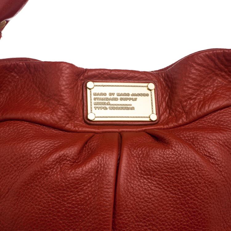 Pre Owned Marc by Marc Jacobs Red Leather Classic Q Hillier Hobo