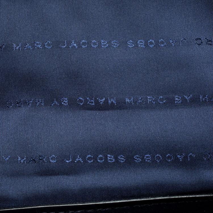 Pre Owned Marc by Marc Jacobs Navy Blue Leather Chicret Top Handle Satchel