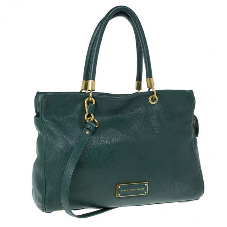 Pre Owned Marc by Marc Jacobs Green Leather Too Hot To Handle Tote