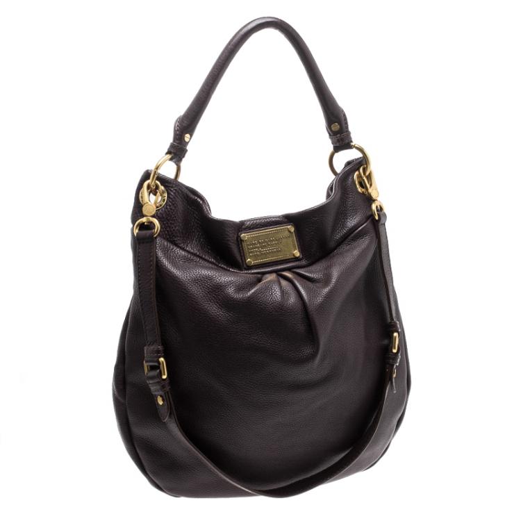 Pre Owned Marc by Marc Jacobs Dark Purple Leather Classic Q Hillier Hobo