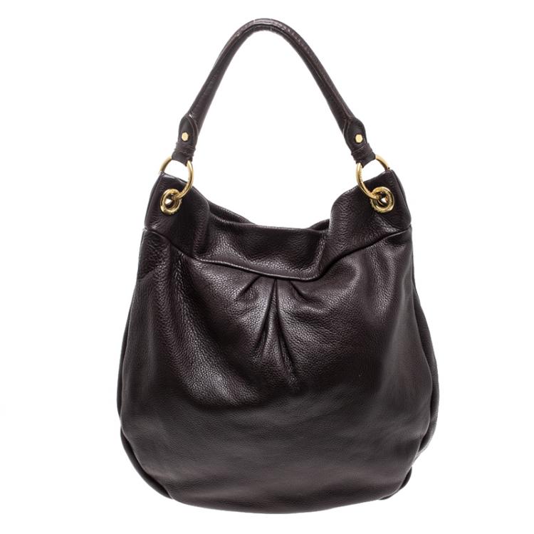 Pre Owned Marc by Marc Jacobs Dark Purple Leather Classic Q Hillier Hobo