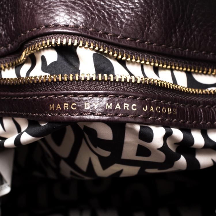 Pre Owned Marc by Marc Jacobs Dark Purple Leather Classic Q Hillier Hobo